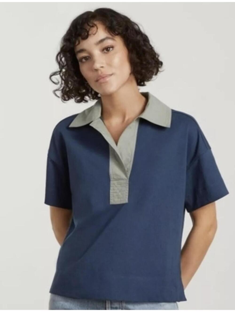 Everlane‎ The Retro Jersey Polo navy blue Size S